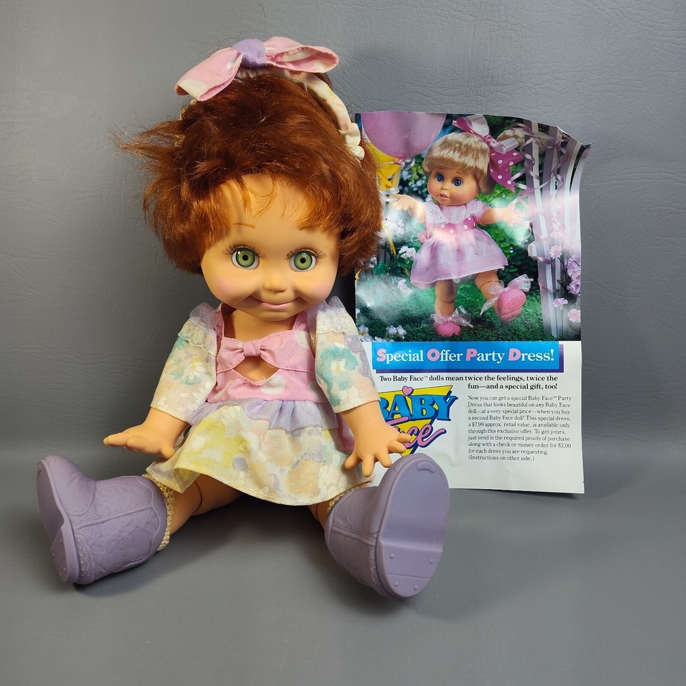 Vintage Galoob Baby Face Doll #9 So Shy Sherri Red Hair Green Eyes W/ Box Charm